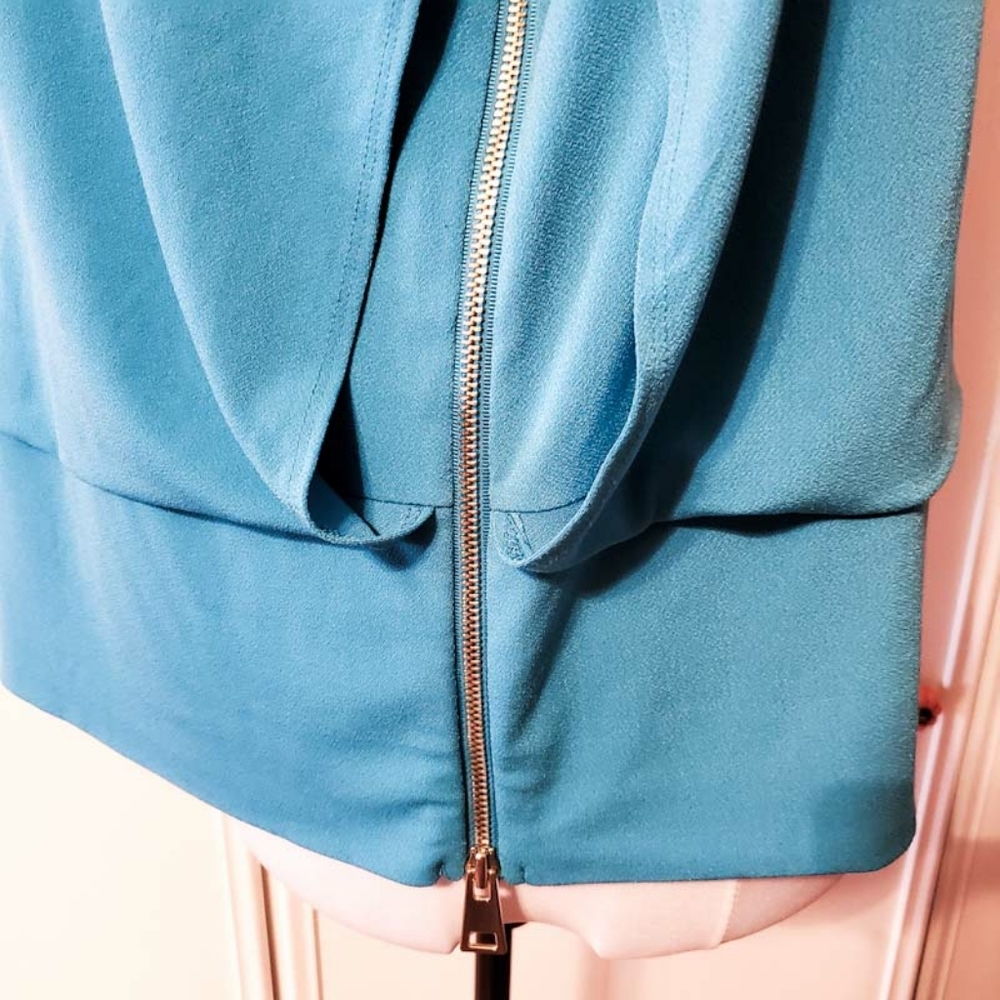 Alfani Teal Sleeveless Side Zipper Top - Picture 5 of 5